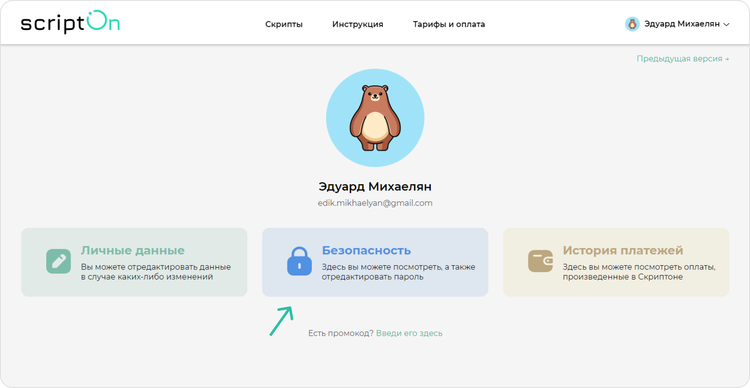 screen=Скриншот кабинета пользователя. Показывается блок настройки пароля от аккаунта пользователя