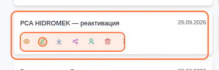 Иконки на карточке проекта
