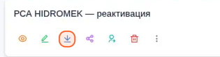 Карточка проекта с выделенной иконкой &laquo;Скачать сценарий&raquo; (стрелка вниз)